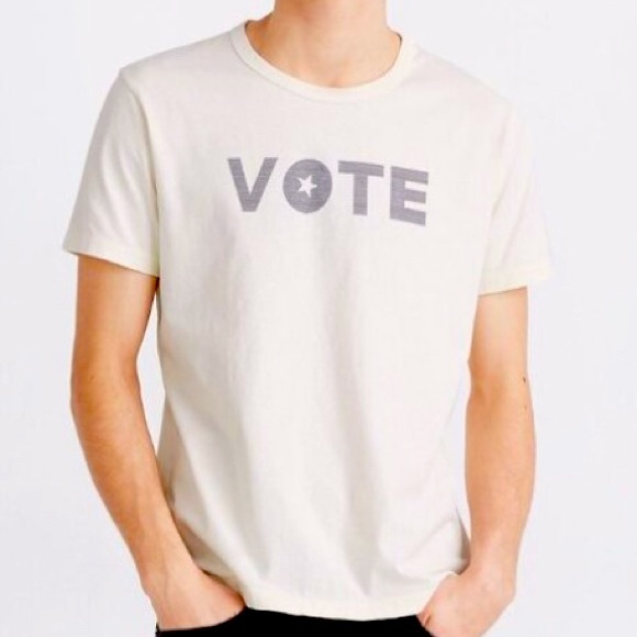 NWT [Madewell] "Vote" Crewneck Allday Graphic Slogan Ivory T-Shirt Women's Small - Picture 3 of 7